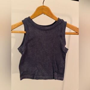 Aura Navy/Gray Ribbed Tank Top